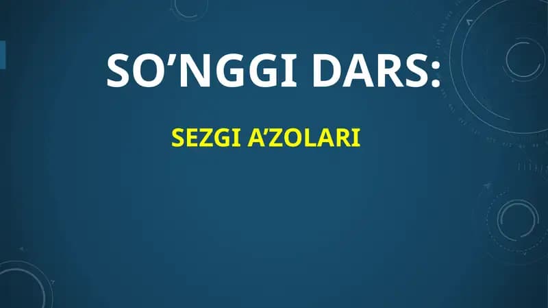 sezgi aʼzolari gistologiyasi