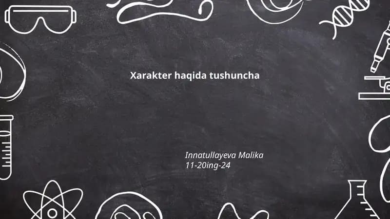 Xarakter haqida tushuncha
