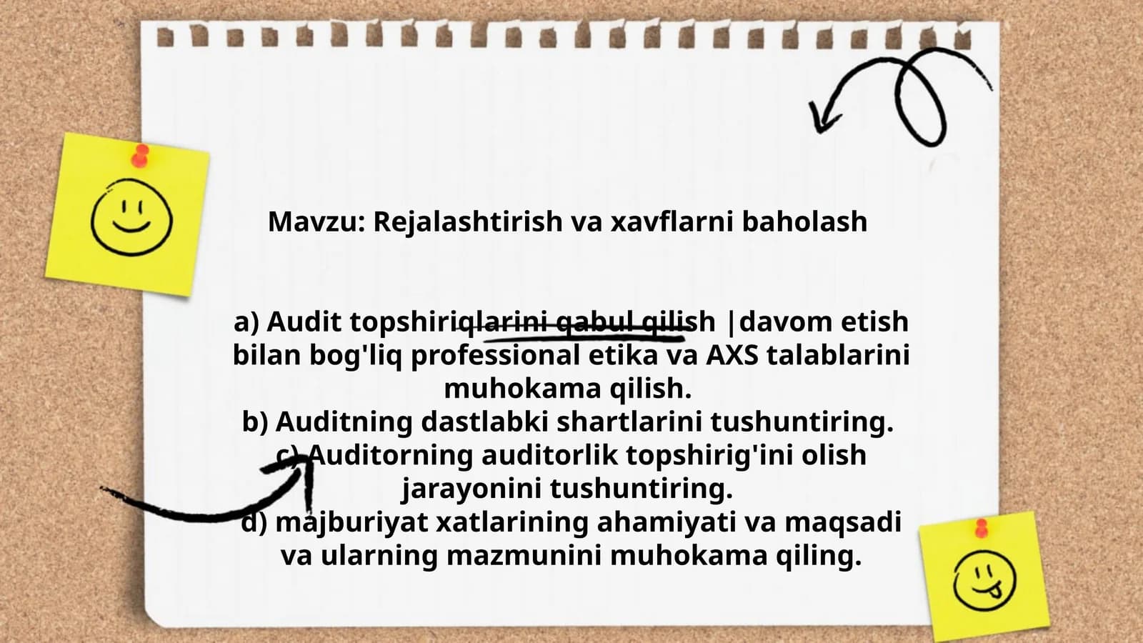 Rejalashtirish va xavflarni baholash