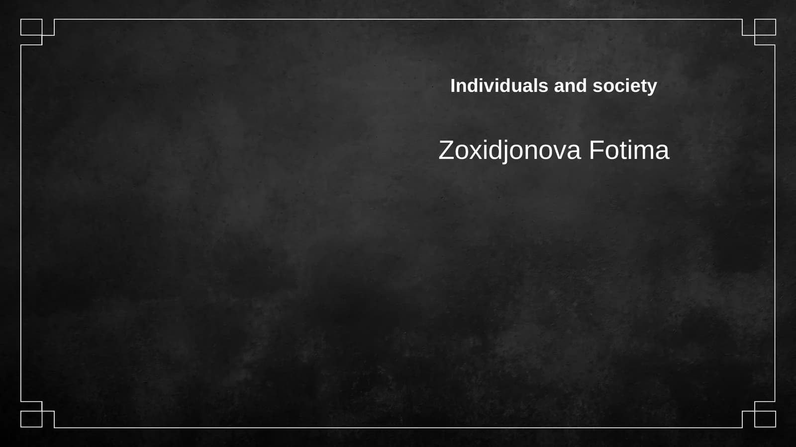 Individuals and society