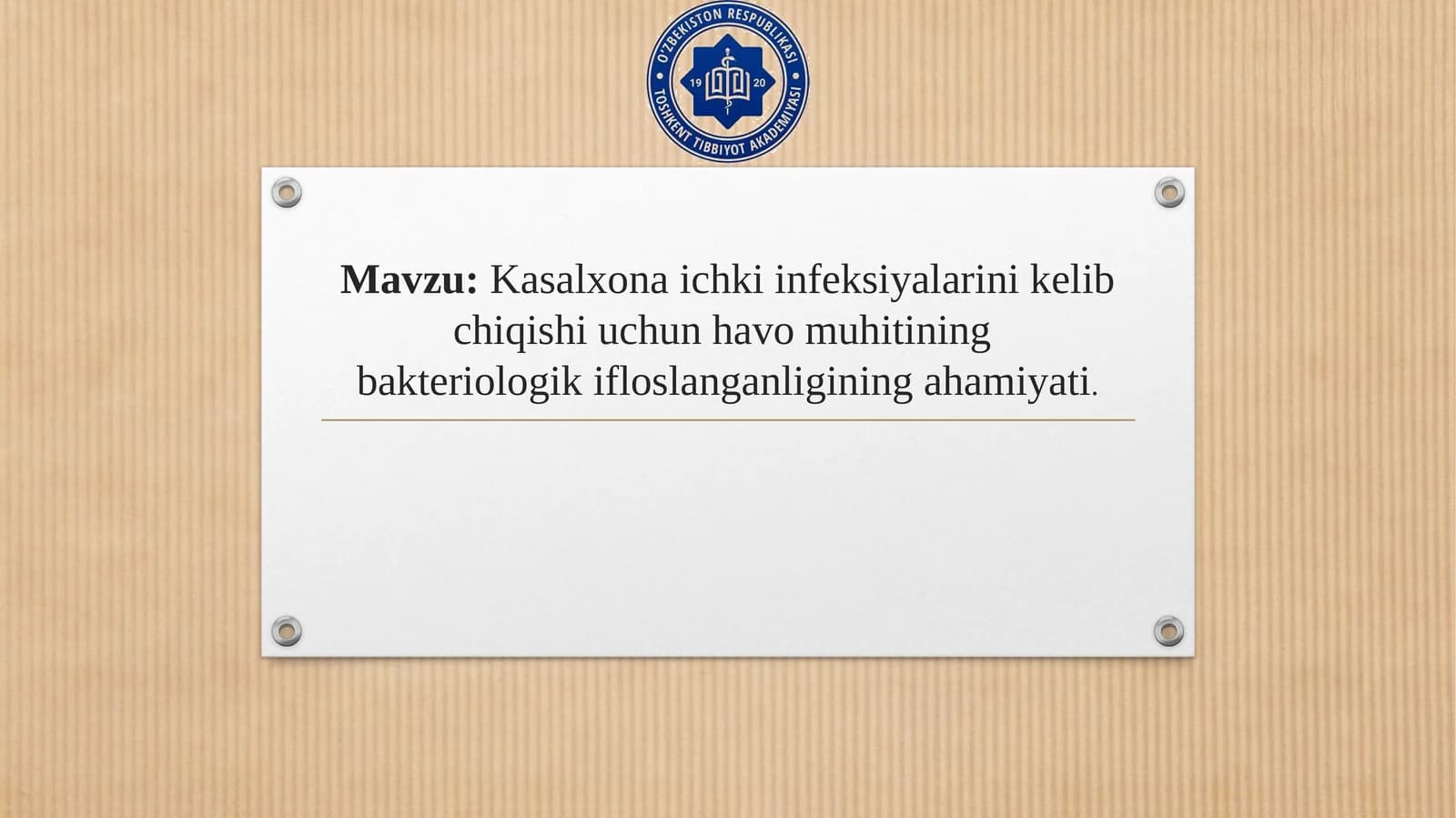 Kasalxonadagi ichki infeksiyalar