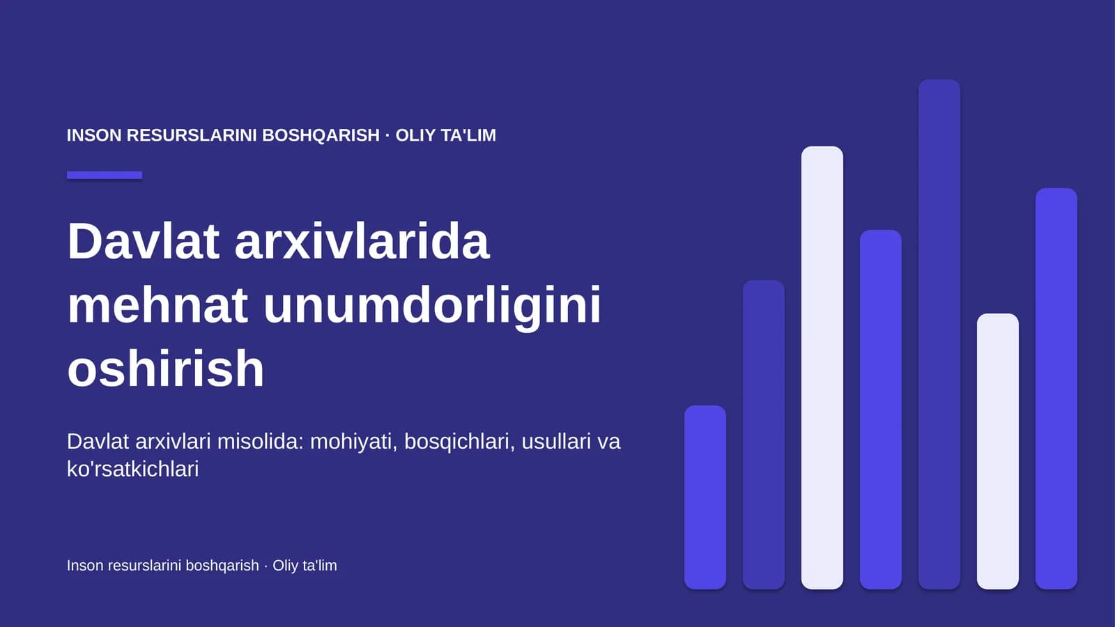 Inson Resurslarini Boshqarish · Oliy Ta'lim