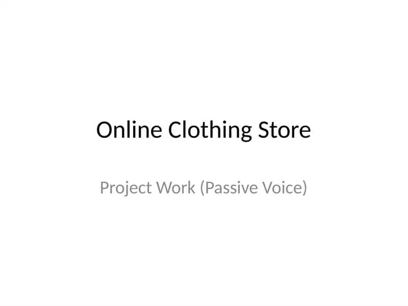 Online Clothing Store