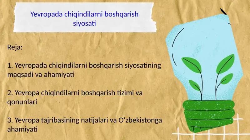 Yevropa chiqindilarni boshqarish siyosati