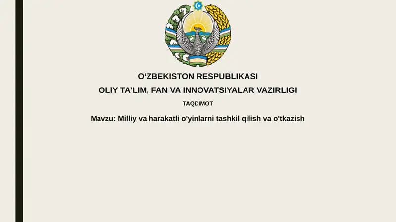 Milliy va mobil O'yinlar