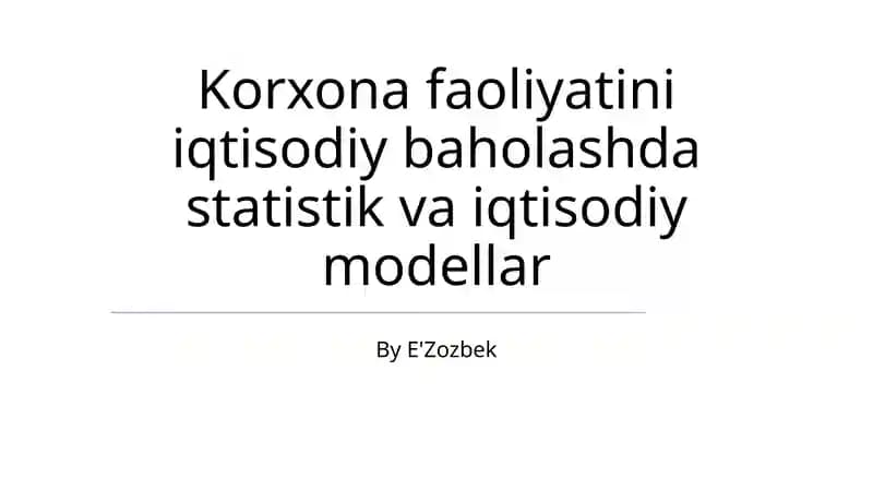Moliyaviy hisobot tahlili
