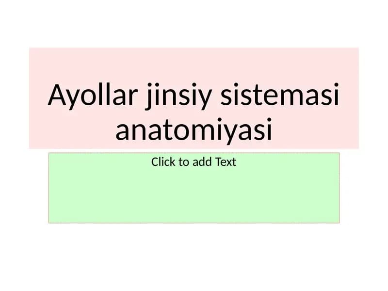 Ayollar jinsiysi sistemasi anatomiyasi