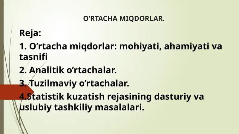 O’rtachamiqdorlar