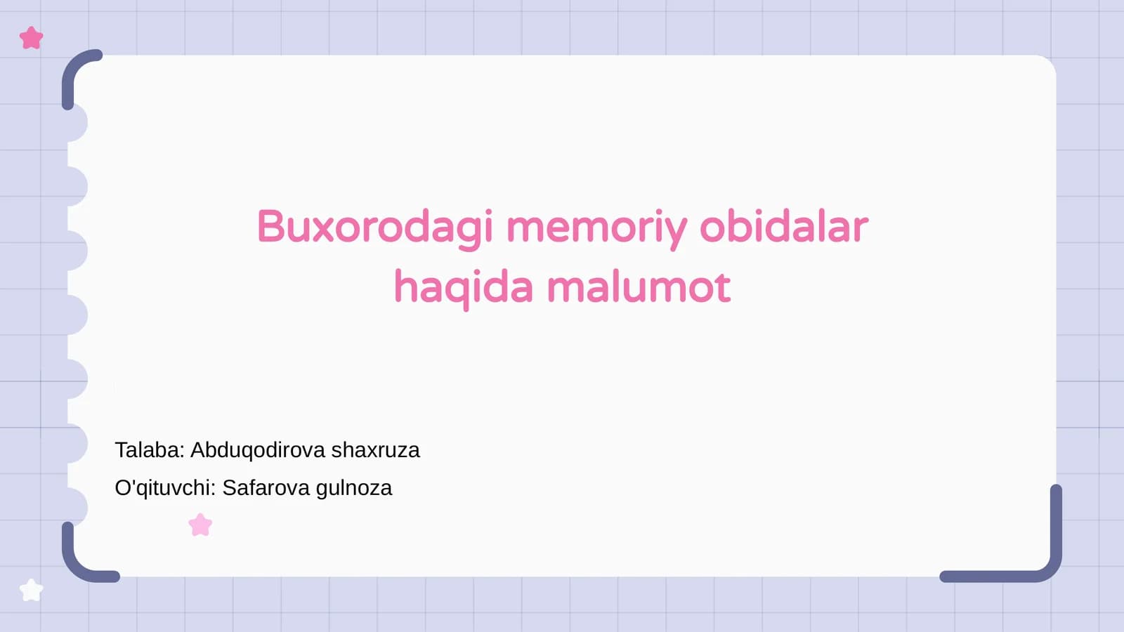 Buxorodagi memoriy obidalar haqida malumot
