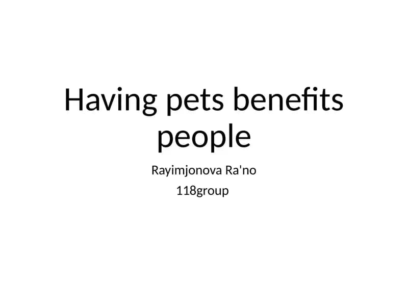 Pet benefits