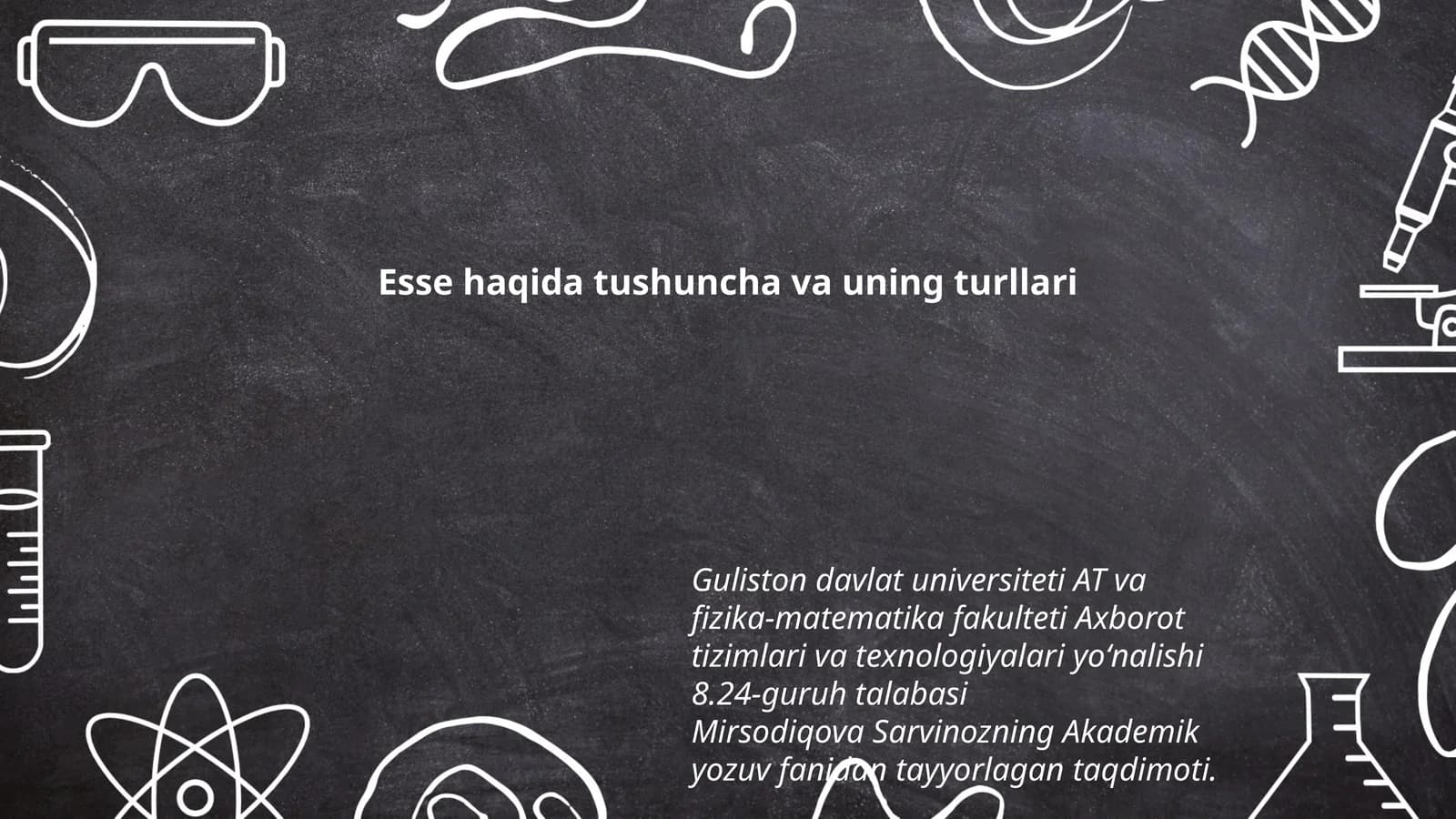 Esse haqida tushuncha va uning turllari