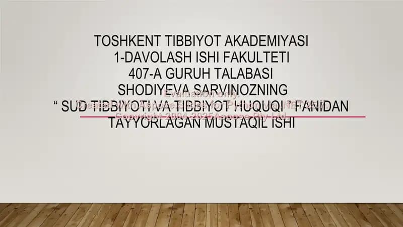 Cho'kish va uning o'lim holatlari