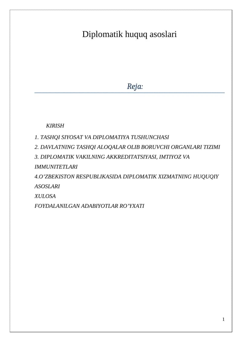Diplomatik huquq asoslari