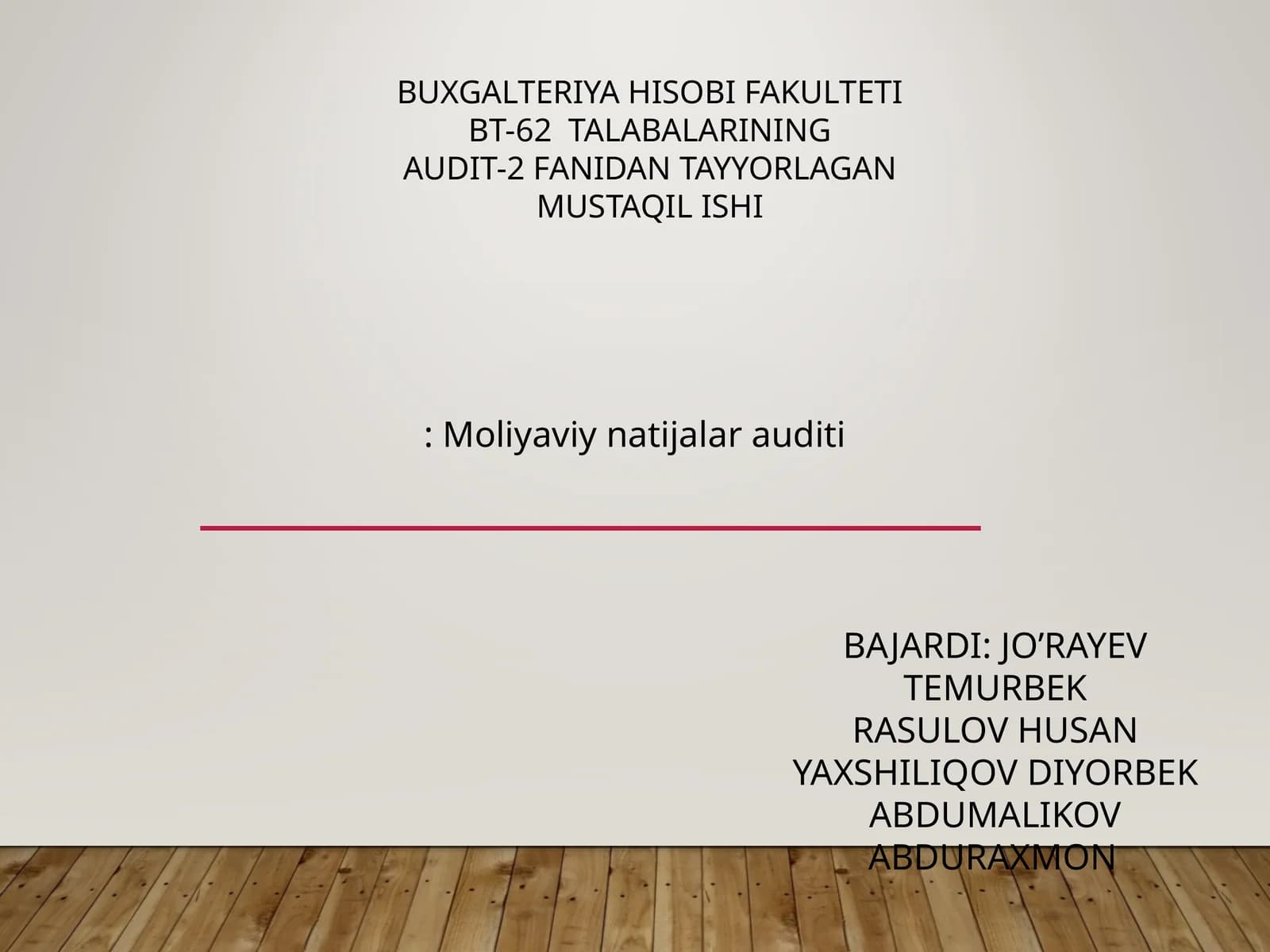 Moliyaviy natijalar auditi
