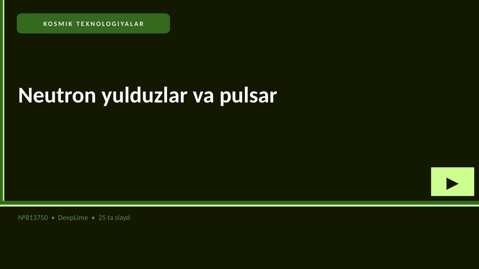 Neutron yulduzlar va pulsar