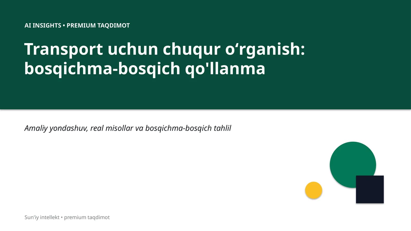 Sun'iy intellekt • premium taqdimot