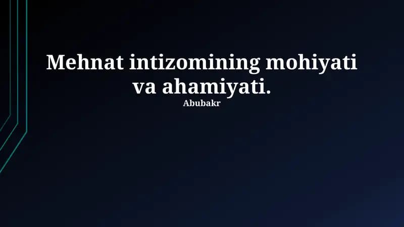 Mehnat intizomini ta’minlash usullari