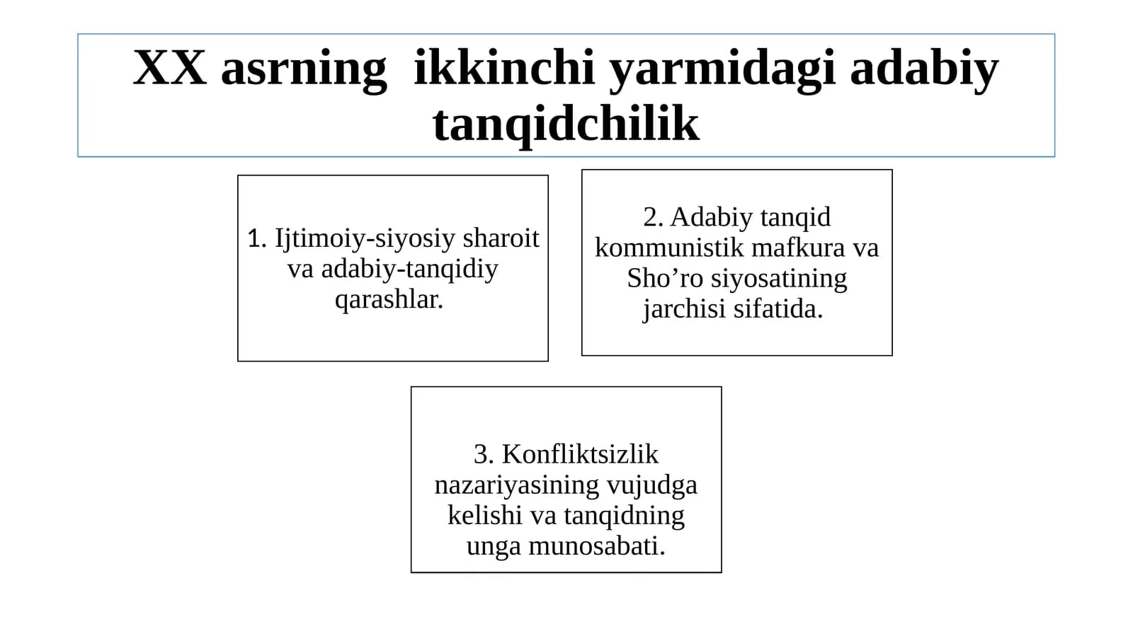XX asrning ikkinchi yarmidagi adabiy tanqidchilik