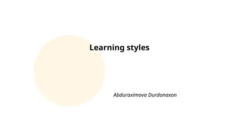 Learning styles