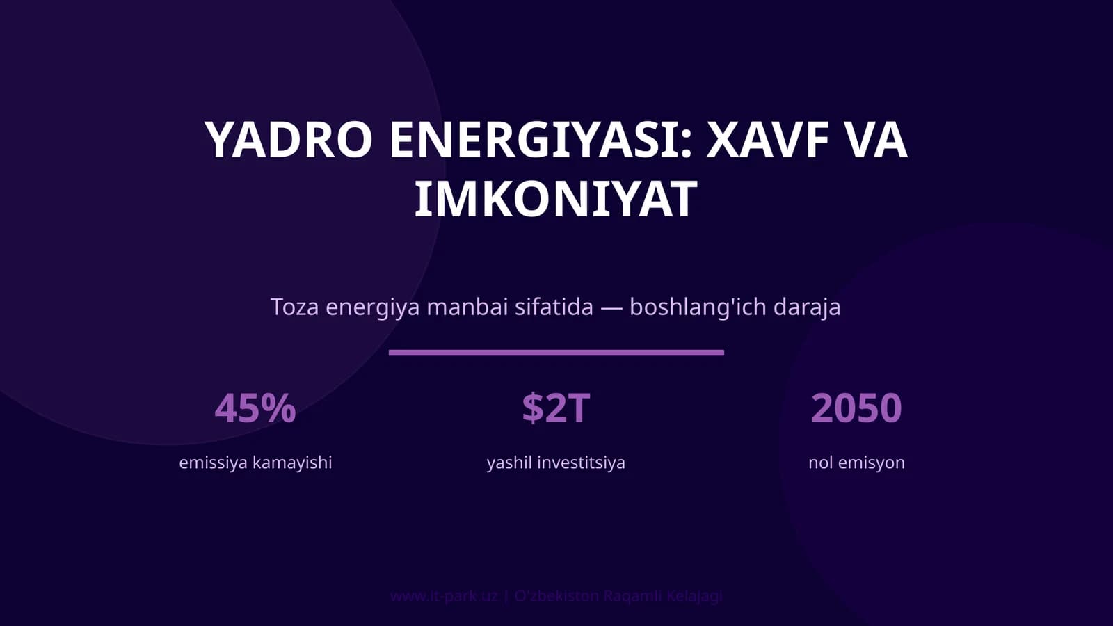 Yadro energiyasi: xavf va imkoniyat