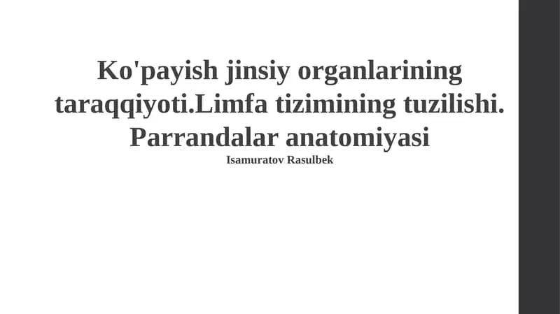 Limfa tizimining tuzilishi