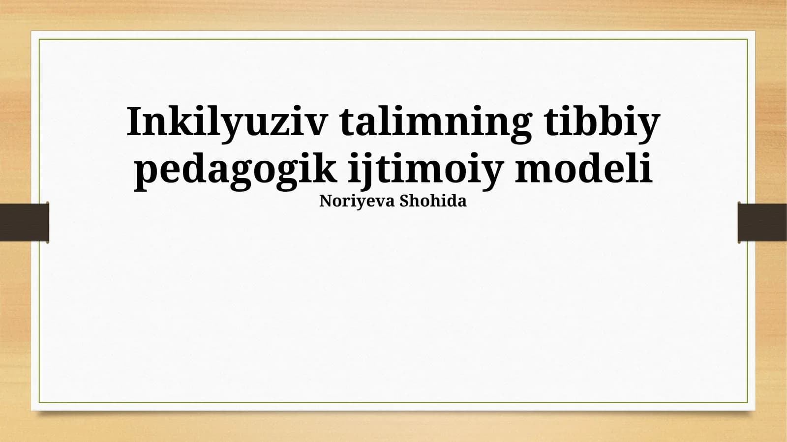 Inkilyuziv talimning tibbiy pedagogik ijtimoiy modeli