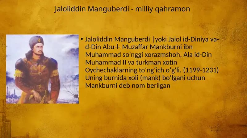 Jaloliddin Manguberdi - milliy qahramon