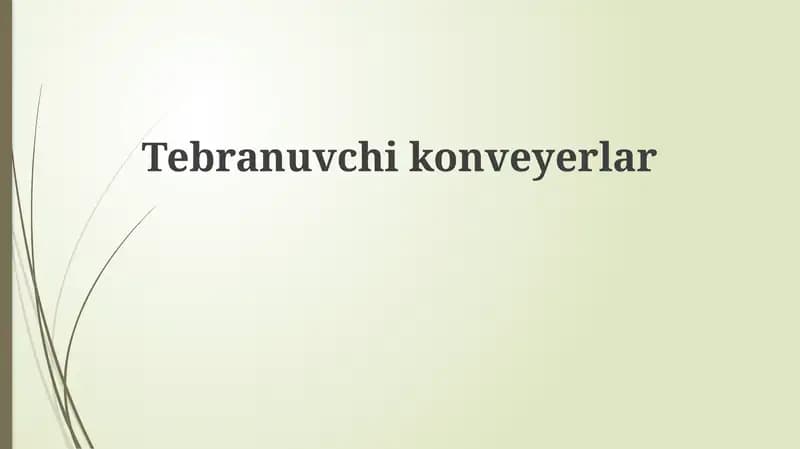 Tebranuvchi konveyerlar
