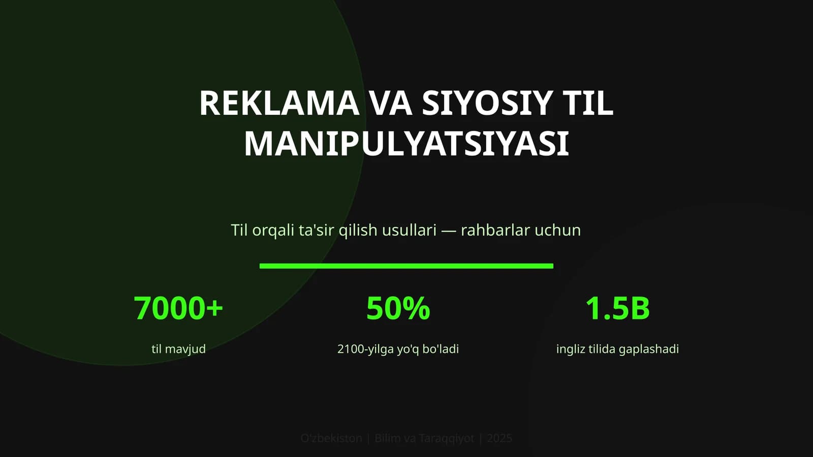 Reklama va siyosiy til manipulyatsiyasi