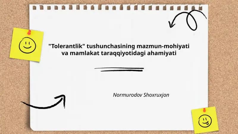 Tolerantlik tushunchasining mazmun-mohiyati va mamlakat taraqqiyotidagi ahamiyati