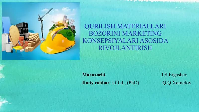 qurilish materiallari bozorini rivojlantirish
