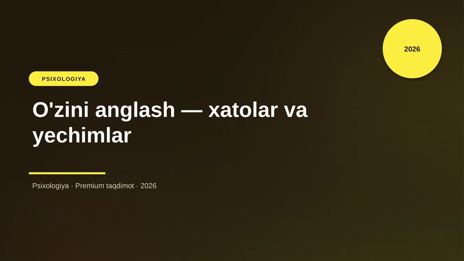 O'zini anglash — xatolar va yechimlar