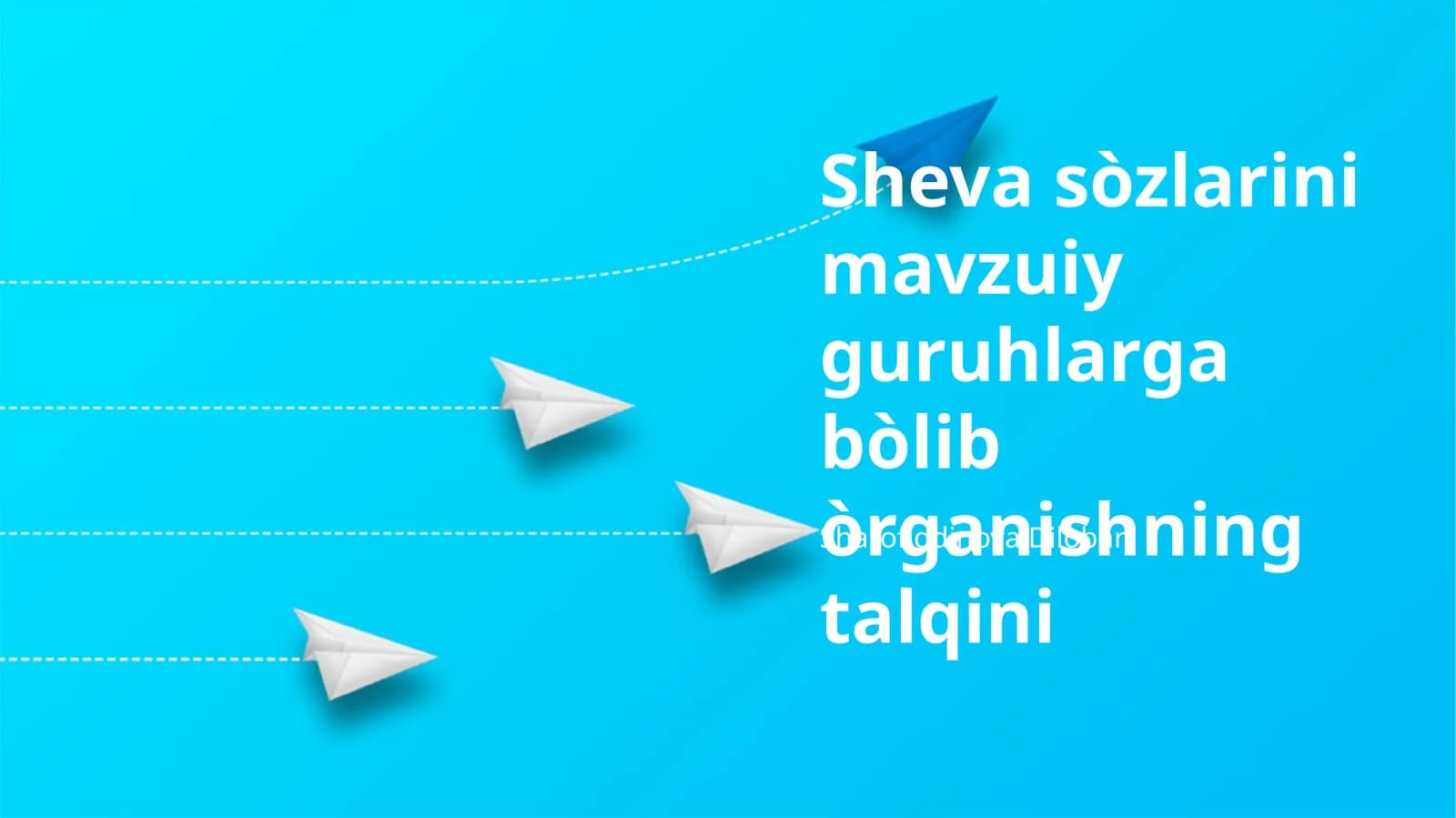 Sheva So'zlarining Tematik Guruhlarga Bo'linishi