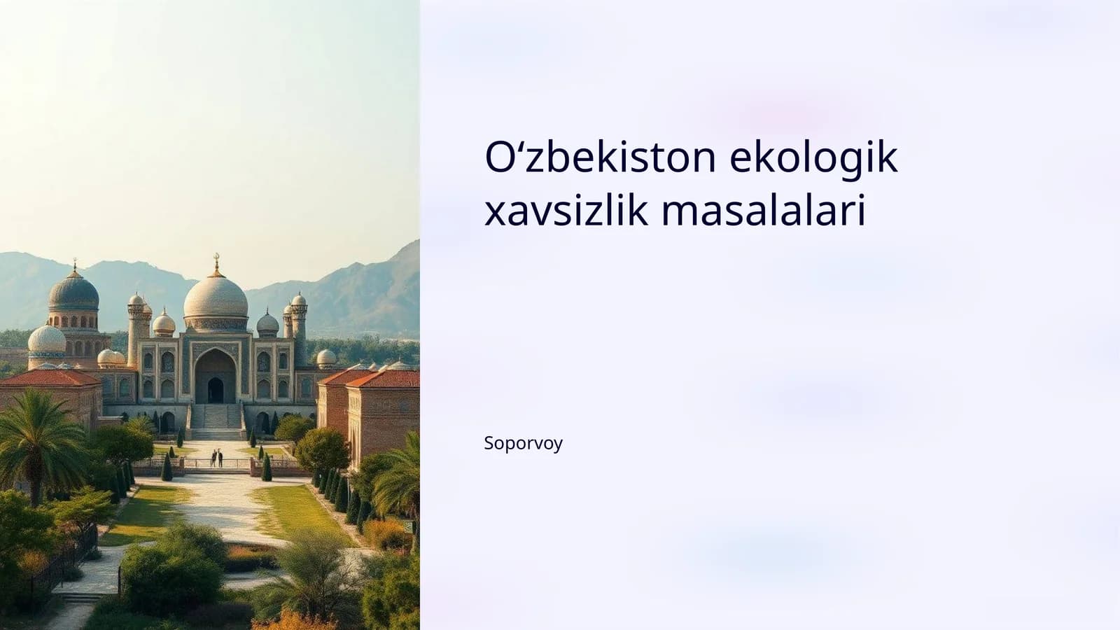 Oʻzbekiston ekologik xavsizlik masalalari
