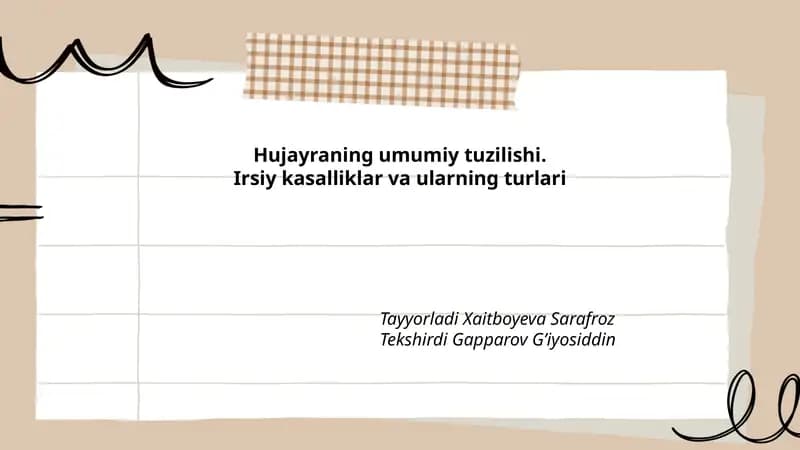 Hujayraning umumiy tuzilishi