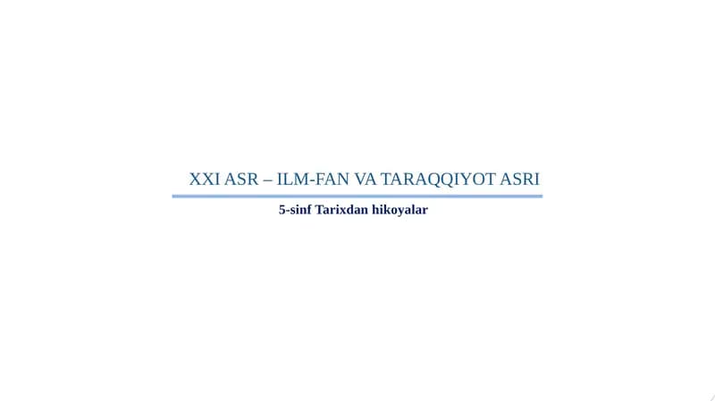 5-sinf Tarixdan hikoyalar