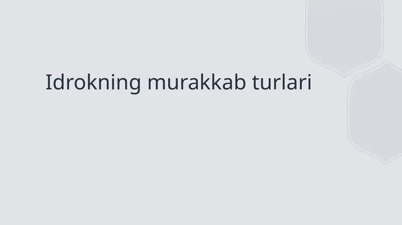 Idrokning murakkab turlari