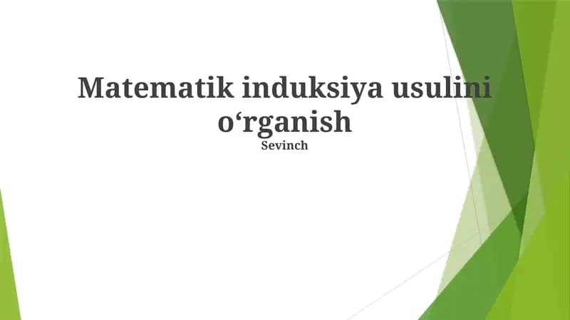 Matematik induksiya usulini oʻrganish