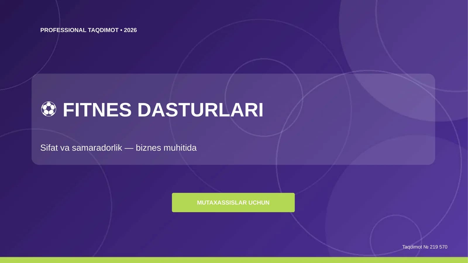 FITNES DASTURLARI