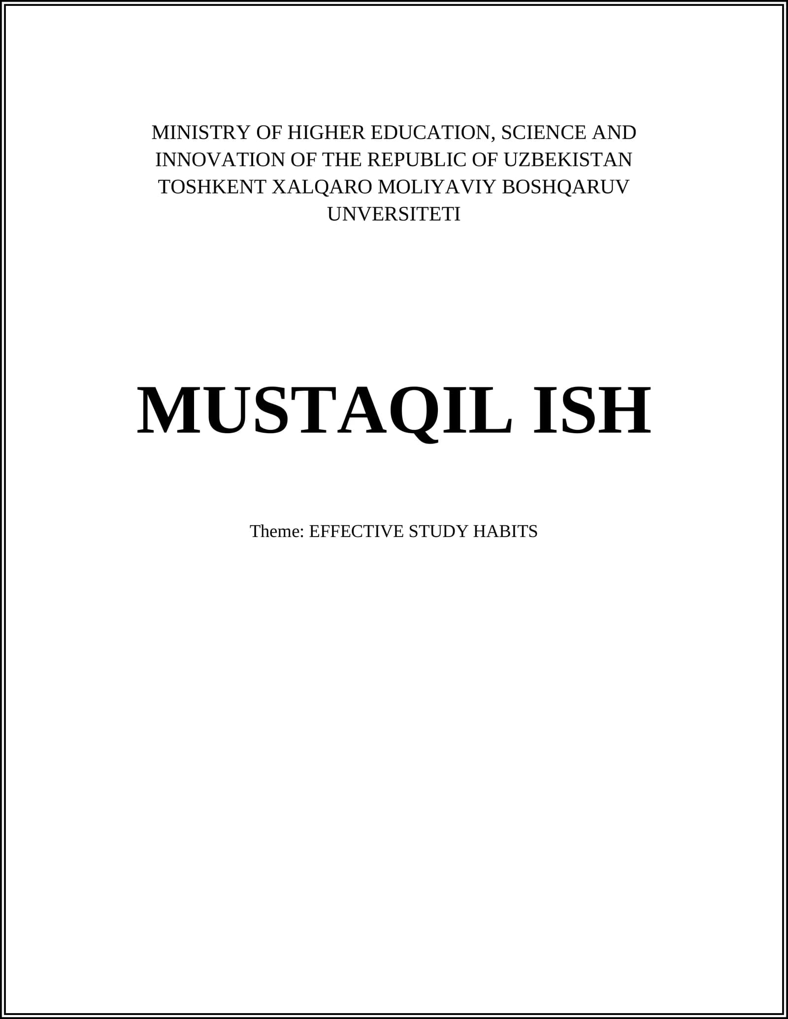 MUSTAQIL ISH
