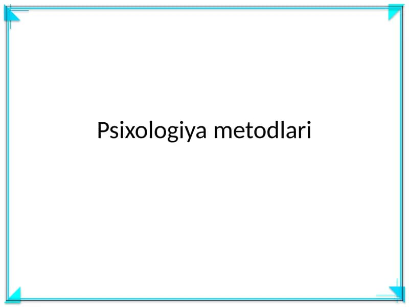 Psixologiya metodlari