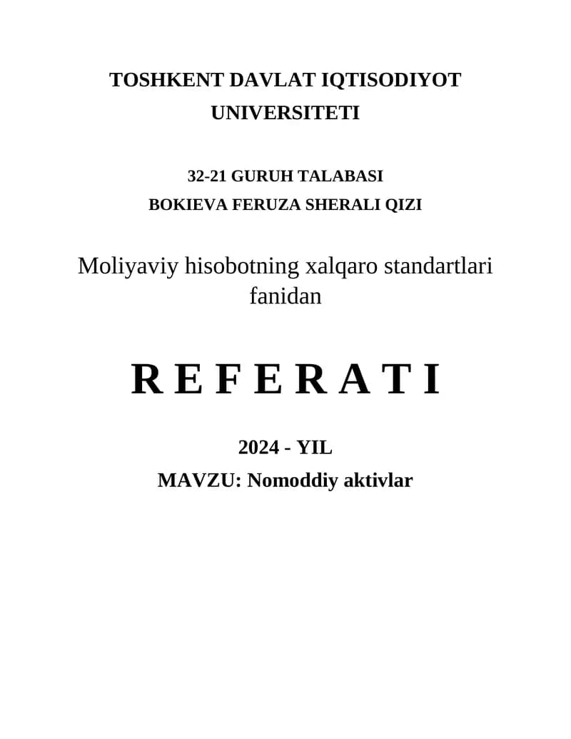 Nomoddiy aktivlar