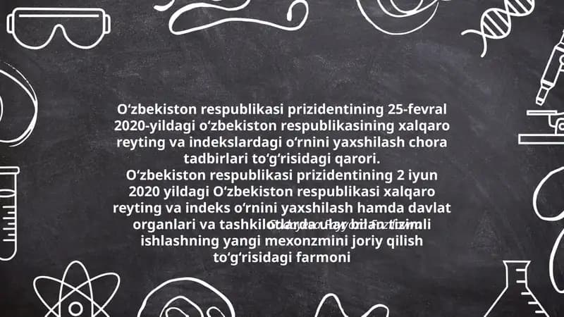 Xalqaro Reyting va Indeksning Yaxshilash Chora Tadbirlari