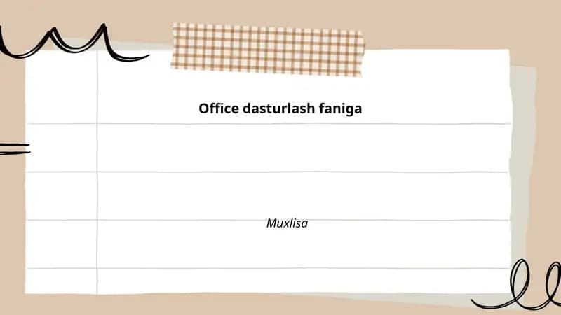 Office dasturlashga kirish va VBA asoslari