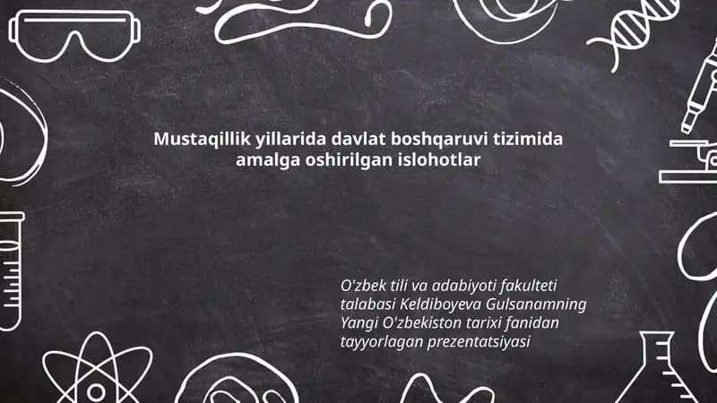 Yangi O'zbekiston tarixi fanidan tayyorlagan prezentatsiya