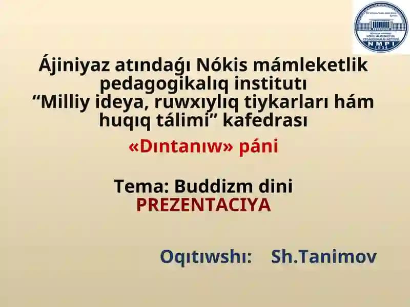 Buddizm haqida o`quv materiallari
