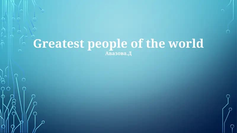 Greatest people of the world