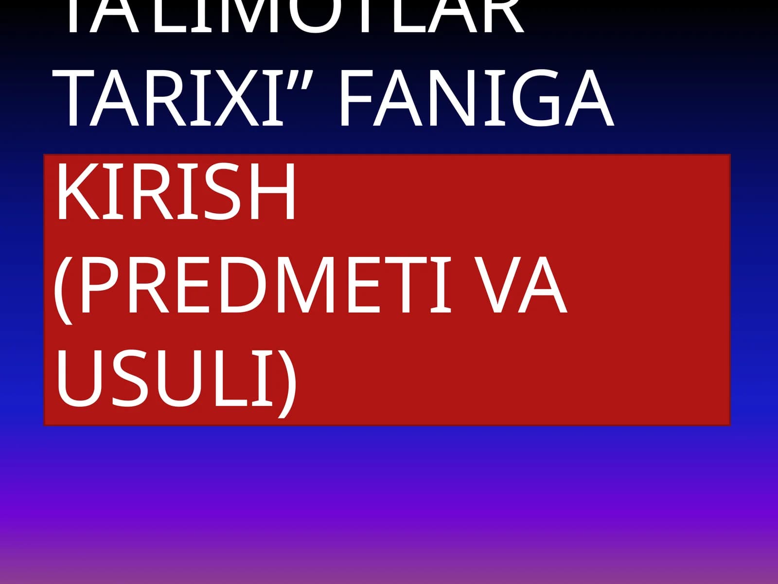 Iqtisodiy Ta'limotlar Tarixi