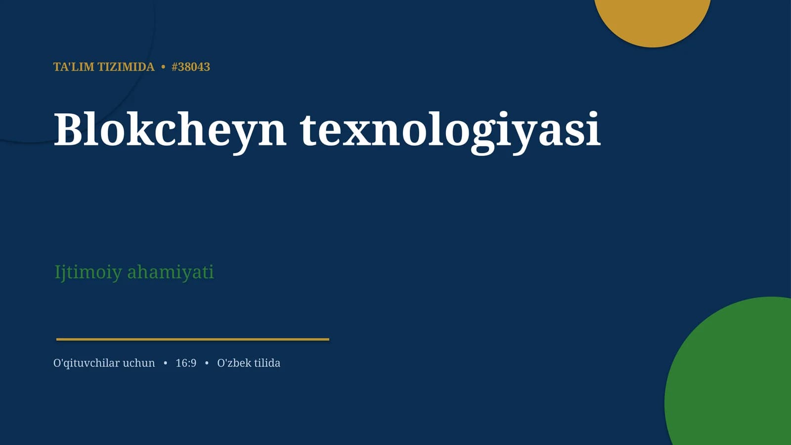 Blokcheyn texnologiyasi