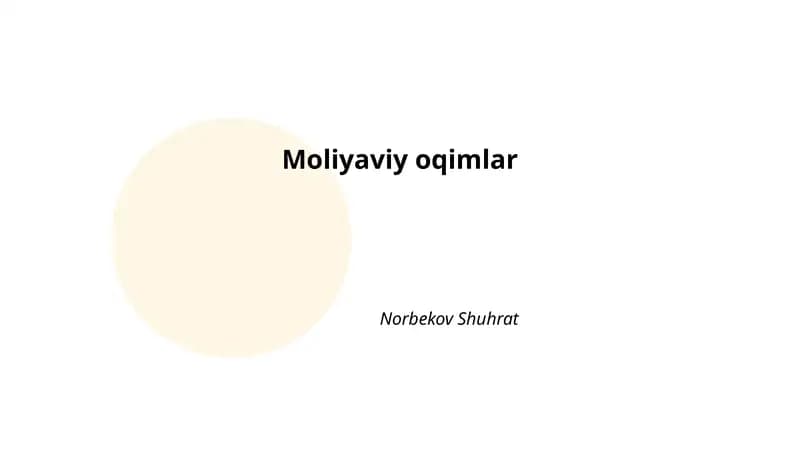 Moliyaviy oqimlar